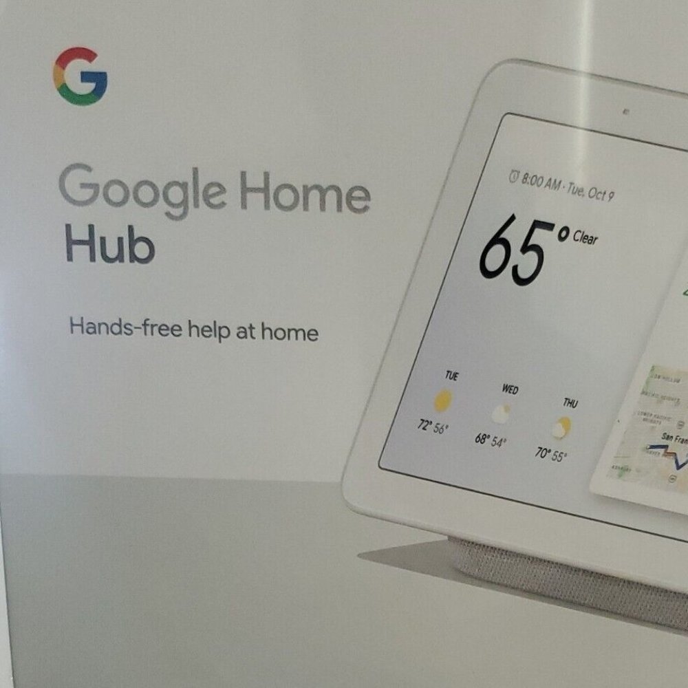 Factory seal Google Nest Hub with Built-In Google Assistant, Chalk (GA00516-US)